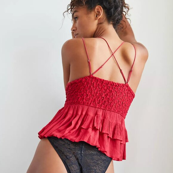 Free People Cherry Red Adella Cami NWT S - Picture 4 of 4